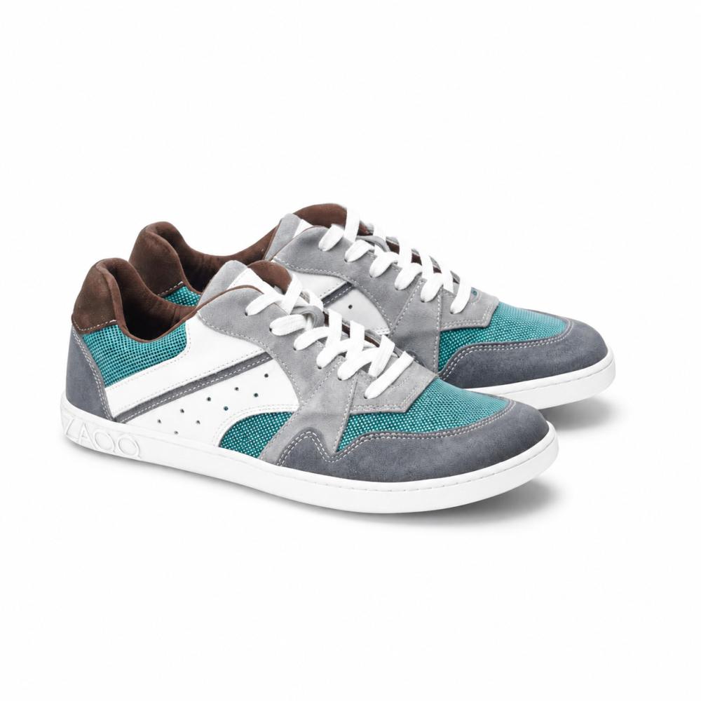 cooles chaussures pieds nus multicolores turquoise, blanc, gris, marron